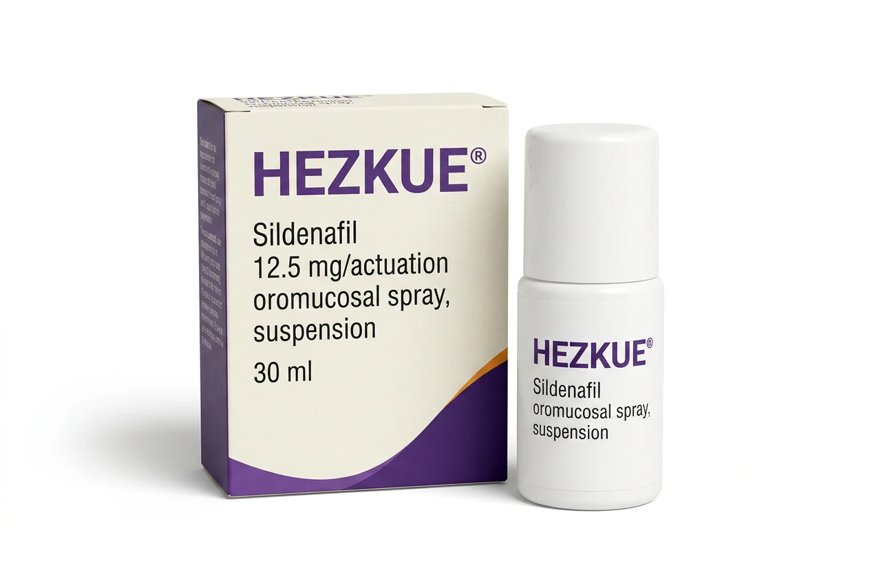 Hezkue (Oral Sildenafil Spray) packaging