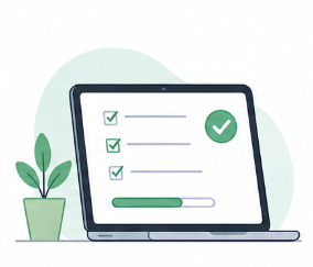 Person completing a secure online health questionnaire on a laptop