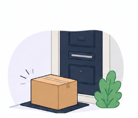 Discreet medication package delivered through a letterbox